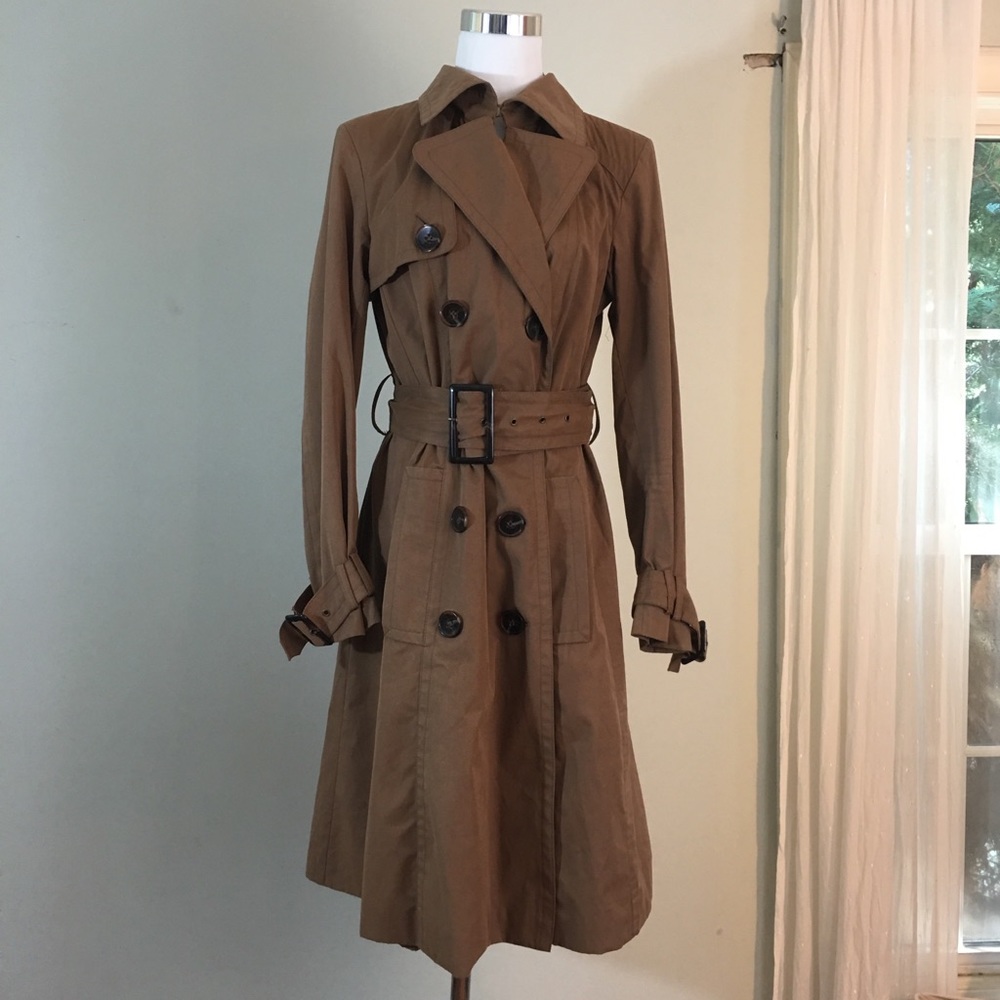 Zara basic classic belted trench coat size L